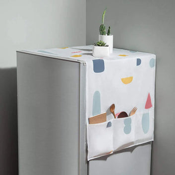 Dust Proof Fridge Cover with 6 Pockets