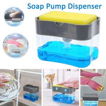 2-in-1 Pump Soap Dispenser and Sponge Caddy