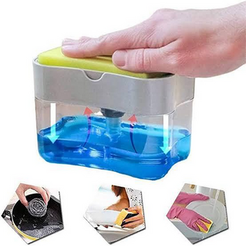 2-in-1 Pump Soap Dispenser and Sponge Caddy